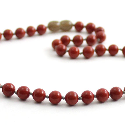 Jasper Gemstone Knotted Red Necklace-3