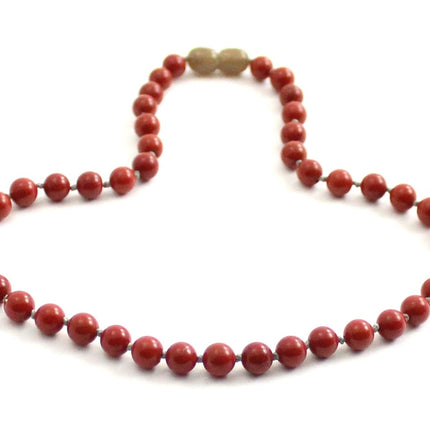 Jasper Gemstone Knotted Red Necklace-2