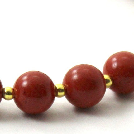 Red Jasper Bracelet With Silver Beads-3