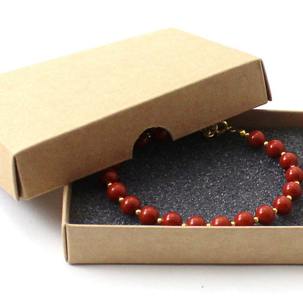 Red Jasper Bracelet With Silver Beads-1