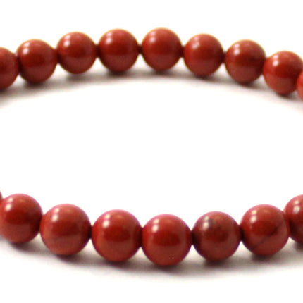 Stretch Bracelet With Sterling Silver and Red Jasper-5