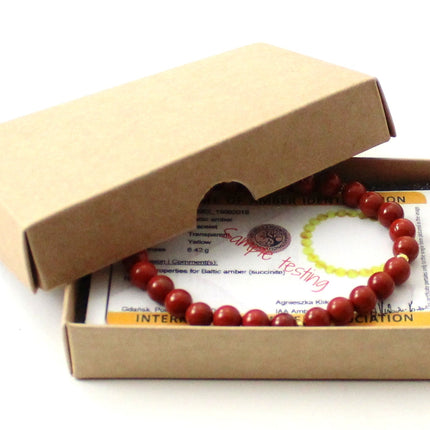 Stretch Bracelet With Sterling Silver and Red Jasper-1