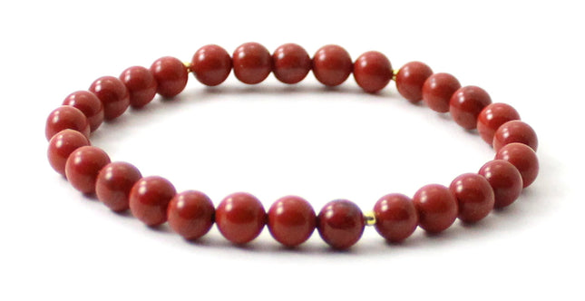 Stretch Bracelet With Sterling Silver and Red Jasper-3