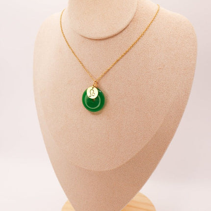 PERSONALIZED | Jade Donut Pendant + Astro Charm-9