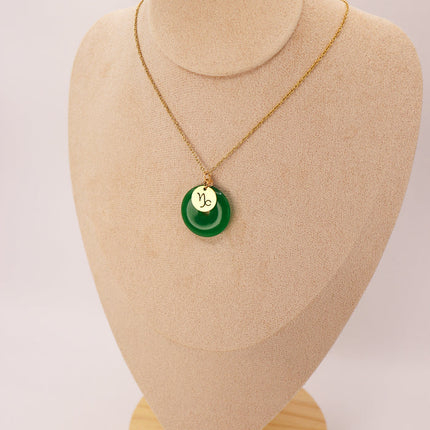 PERSONALIZED | Jade Donut Pendant + Astro Charm-14