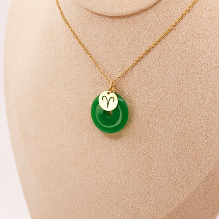 PERSONALIZED | Jade Donut Pendant + Astro Charm-5