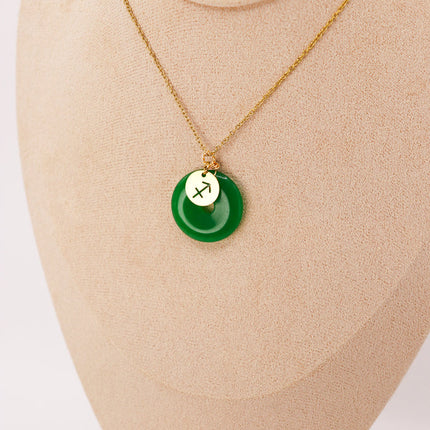PERSONALIZED | Jade Donut Pendant + Astro Charm-13