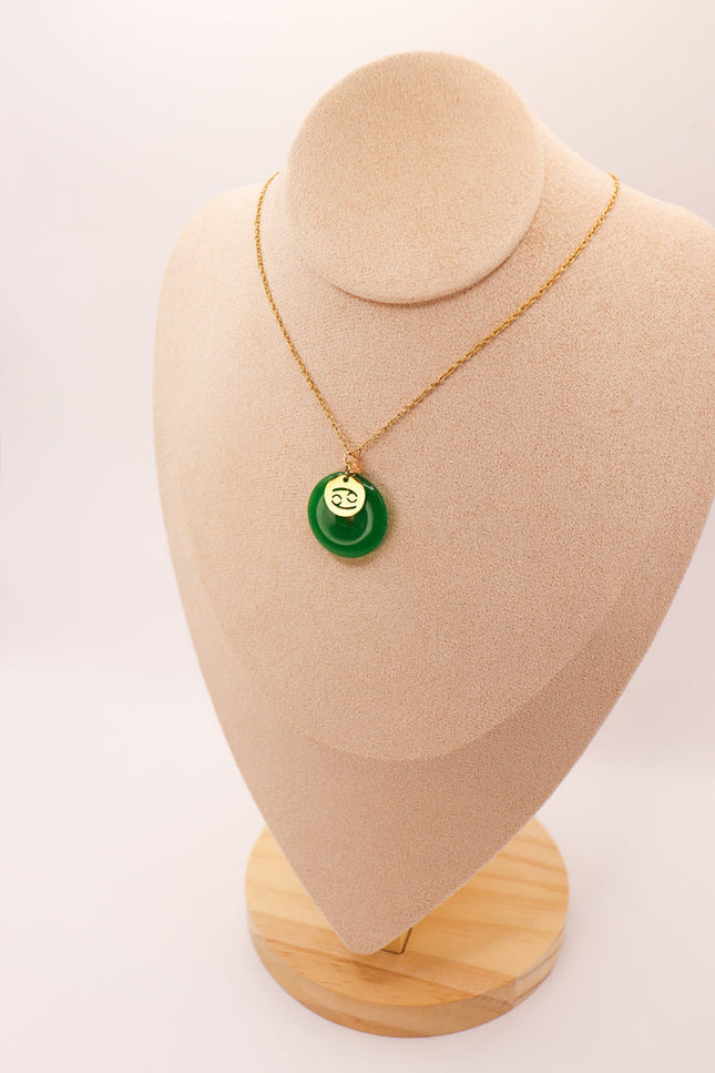 PERSONALIZED | Jade Donut Pendant + Astro Charm-8