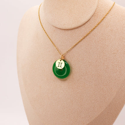 PERSONALIZED | Jade Donut Pendant + Astro Charm-7