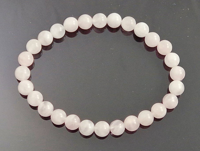 Stretch Bracelet With Rose Quartz Pink Gemstones-0