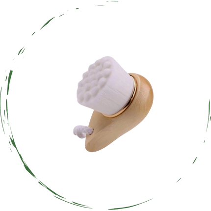 Facial Brush with Bamboo Handle-1