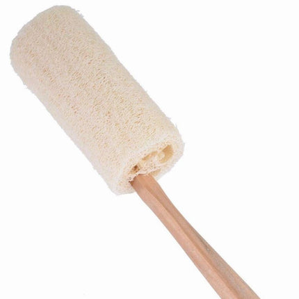 Natural Loofah Bath Brush w/Long Handle.-2