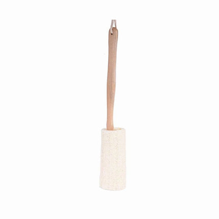 Natural Loofah Bath Brush w/Long Handle.-3