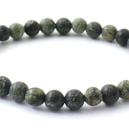 Stretch Bracelet With Serpentine Green Gemstones-3