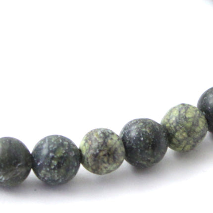 Stretch Bracelet With Serpentine Green Gemstones-2