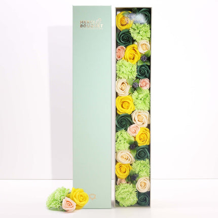 Soap Flowers - Spring Celibrations - Yellow & Greens. Extra Long