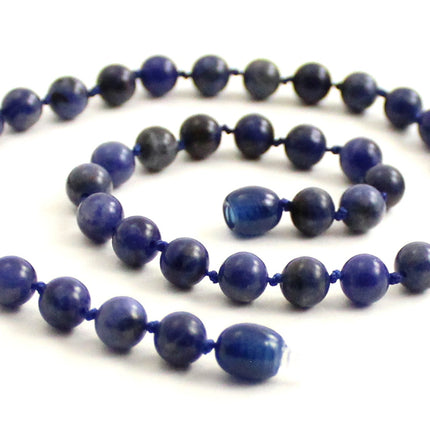 Sodalite Gemstone Knotted Blue Necklace-0