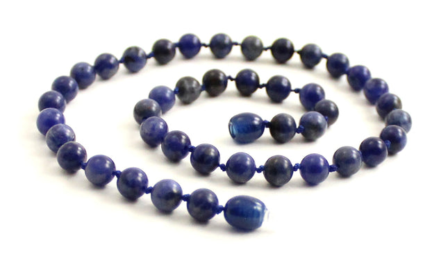 Sodalite Gemstone Knotted Blue Necklace-0
