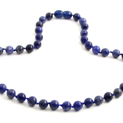Sodalite Gemstone Knotted Blue Necklace-3