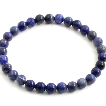 Stretch Bracelet With Blue Sodalite Gemstones-0