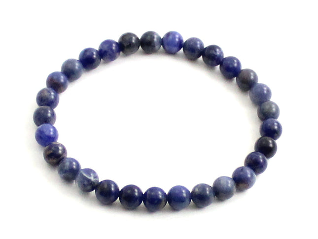 Stretch Bracelet With Blue Sodalite Gemstones-0