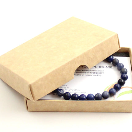 Stretch Bracelet With Blue Sodalite Gemstones-1