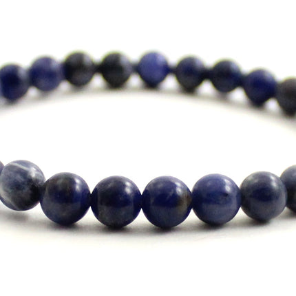 Stretch Bracelet With Blue Sodalite Gemstones-3
