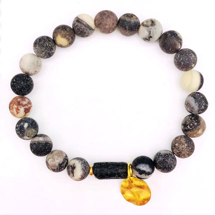 Sun Goddess Lava Stone Essential Oil Bracelet Grey-1