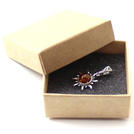PSP-3 Silver and Amber Sun Cognac Pendant-1