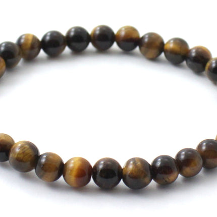 Stretch Bracelets With Silver and Brown Tiger Eye-5