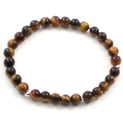 Stretch Bracelets With Silver and Brown Tiger Eye-0