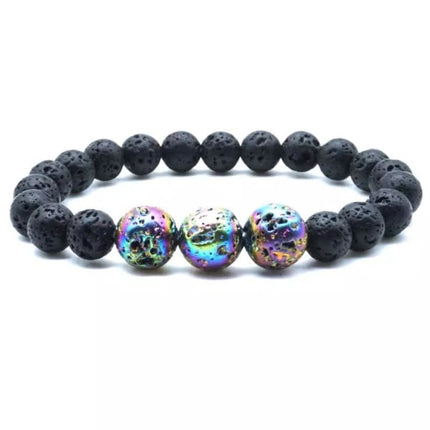 Volcano Lava Stone Bracelet Multicolor Rainbow-0