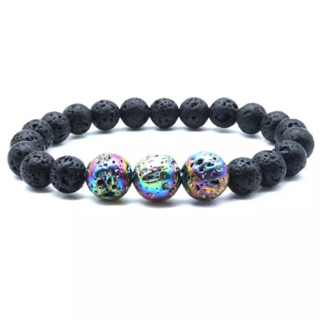 Volcano Lava Stone Bracelet Multicolor Rainbow-0