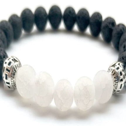 White Lava Stone Essential Oil Bracelet-1