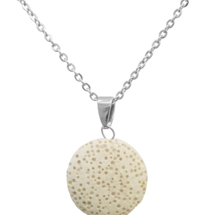 White Lava Stone Essential Oil Necklace-0