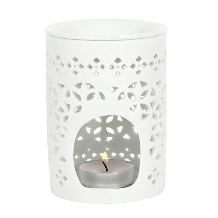 WHITE MATTE CUT OUT OIL / WAX MELT TEALIGHT BURNER