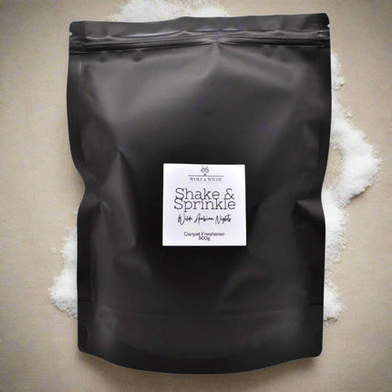 Wilde Arabian Nights Scented Shake & Sprinkle. Strong Carpet Freshener. 500g | Vegan Friendly | Cruelty Free | Handmade In UK | Highly Scented | Carpet Cleaner