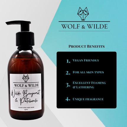 Wilde Bergamot & Patchouli Luxury 2 In 1 Liquid Soap - Hand & Body 250ML