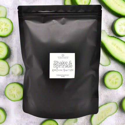 Wilde Cucumber, Ginger & Mint Scented Shake & Sprinkle. Strong Carpet Freshener. 500g | Vegan Friendly | Cruelty Free | Handmade In UK | Highly Scented | Carpet Cleaner