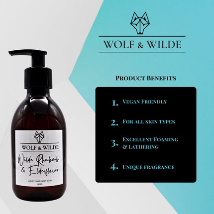 Wilde Rhubarb & Elderflower Luxury 2 In 1 Liquid Soap - Hand & Body 250ML